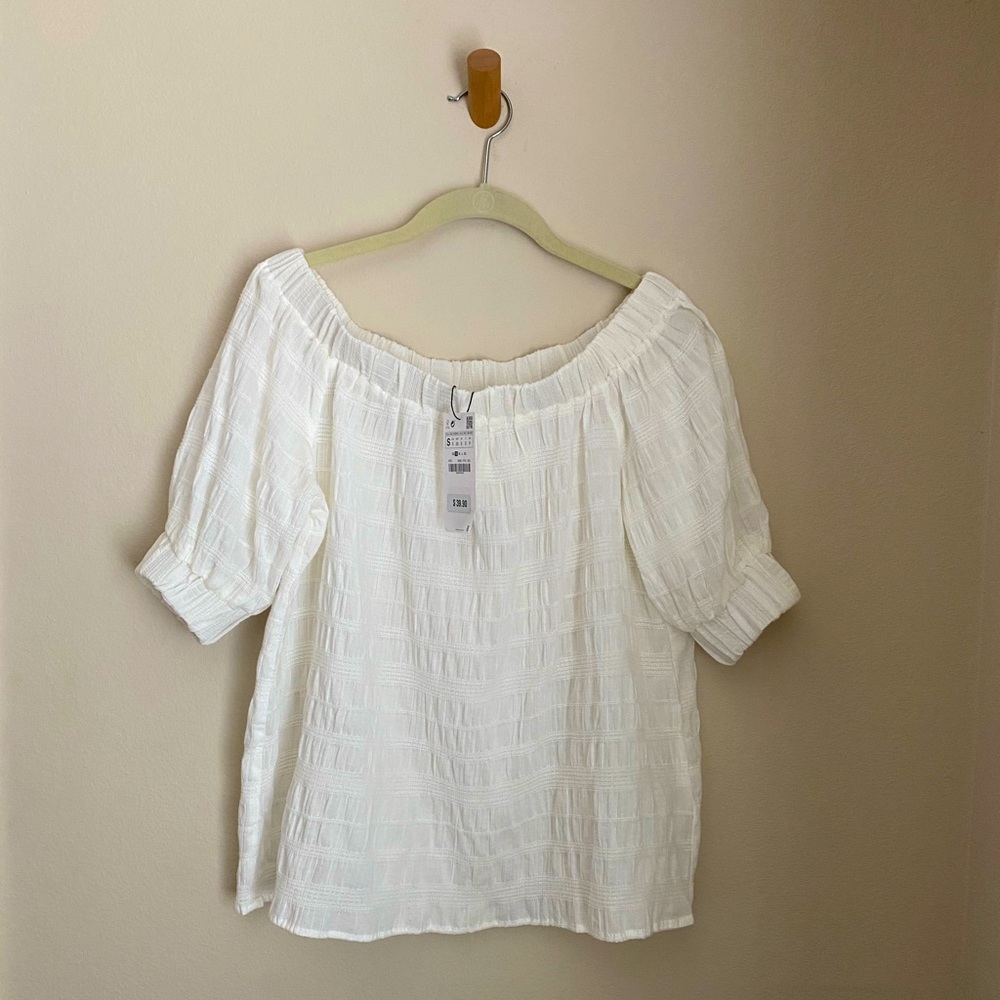 Zara Off The Shoulder Top, Size Small, White